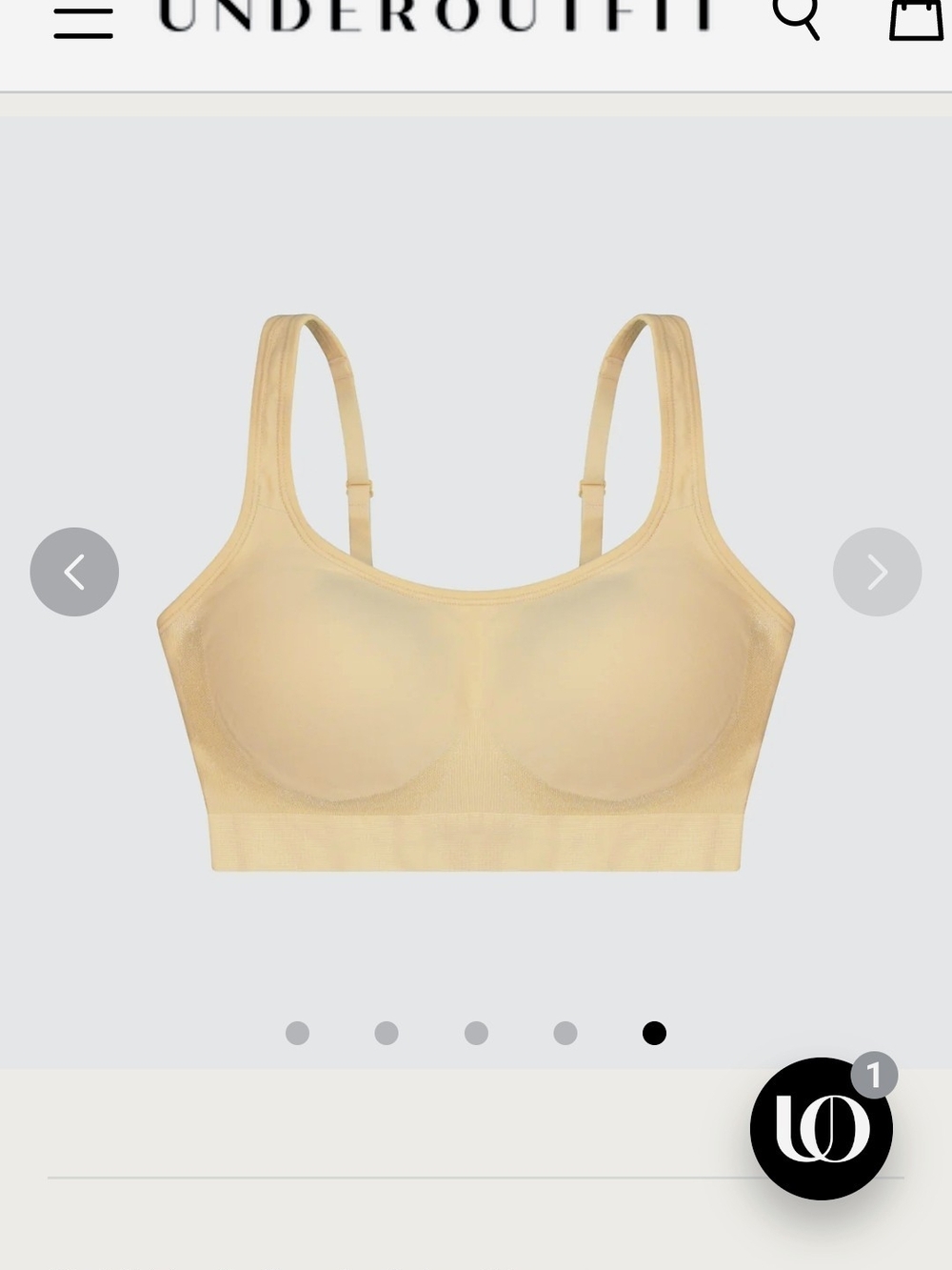 (3)Underoutfit Seamless Wireless Bra in SAND With Adj Straps